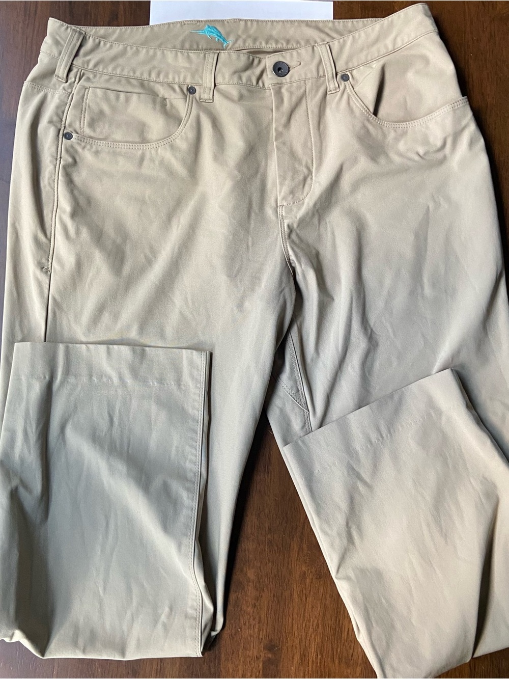 Tommy Bahama Boracay Pants Mens 35x28 Tan Chino Stretch Performance Golf Khaki